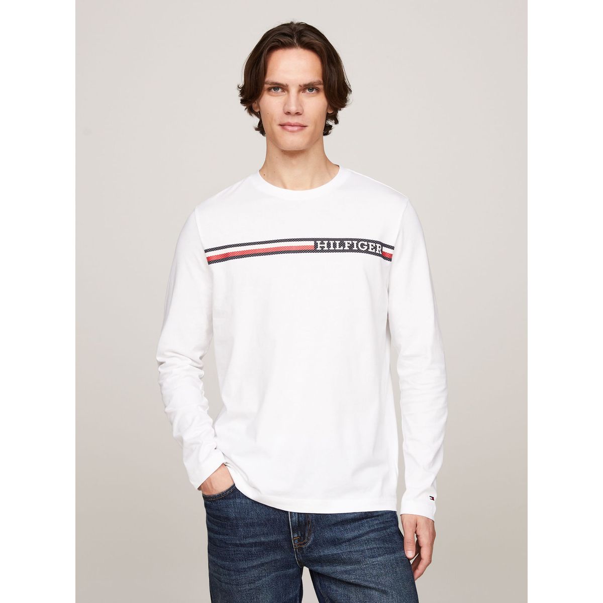 TOMMY HILFIGER - CAMISETA M/C CHEST STRIPE LS TEE TH