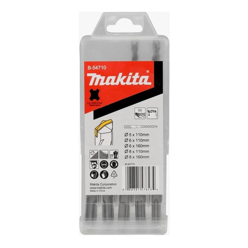 MAKITA - Broca sds Plus y cinceles VARIADOS 17 PZAS Maletin aluminio