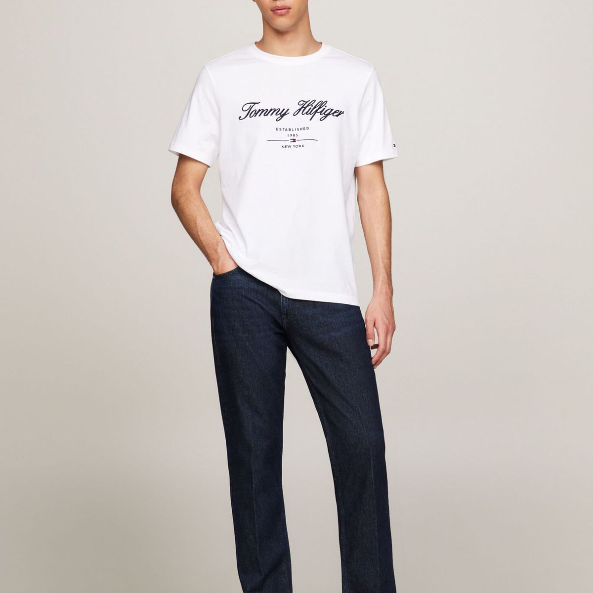 TOMMY HILFIGER - CAMISETA M/C SCRIPT LOGO TEE TH