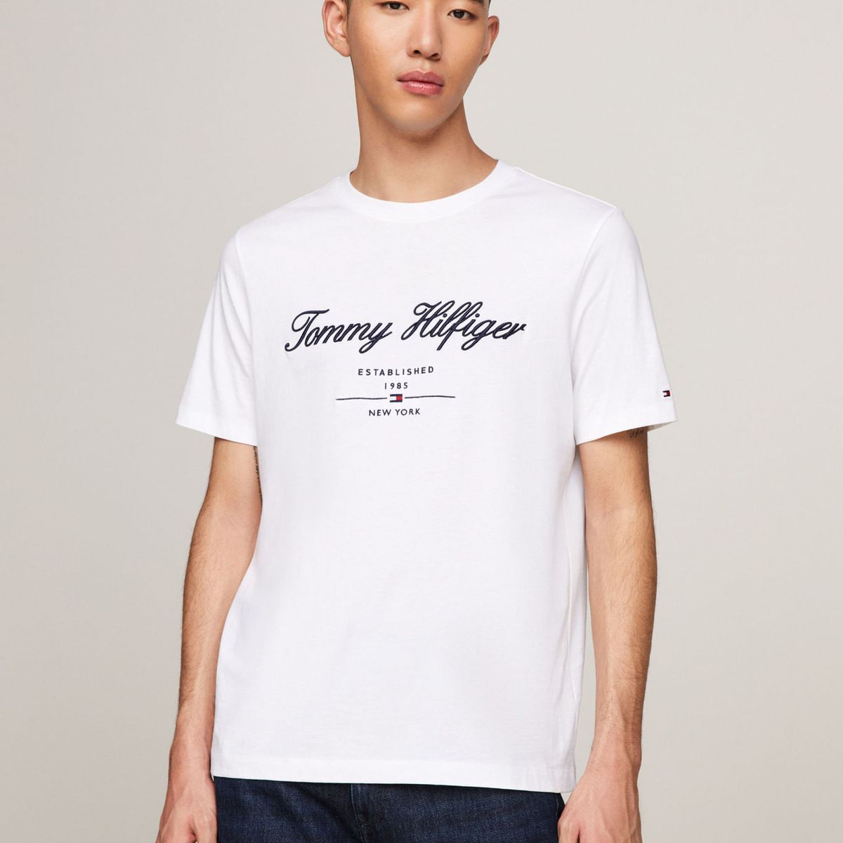 TOMMY HILFIGER - CAMISETA M/C SCRIPT LOGO TEE TH