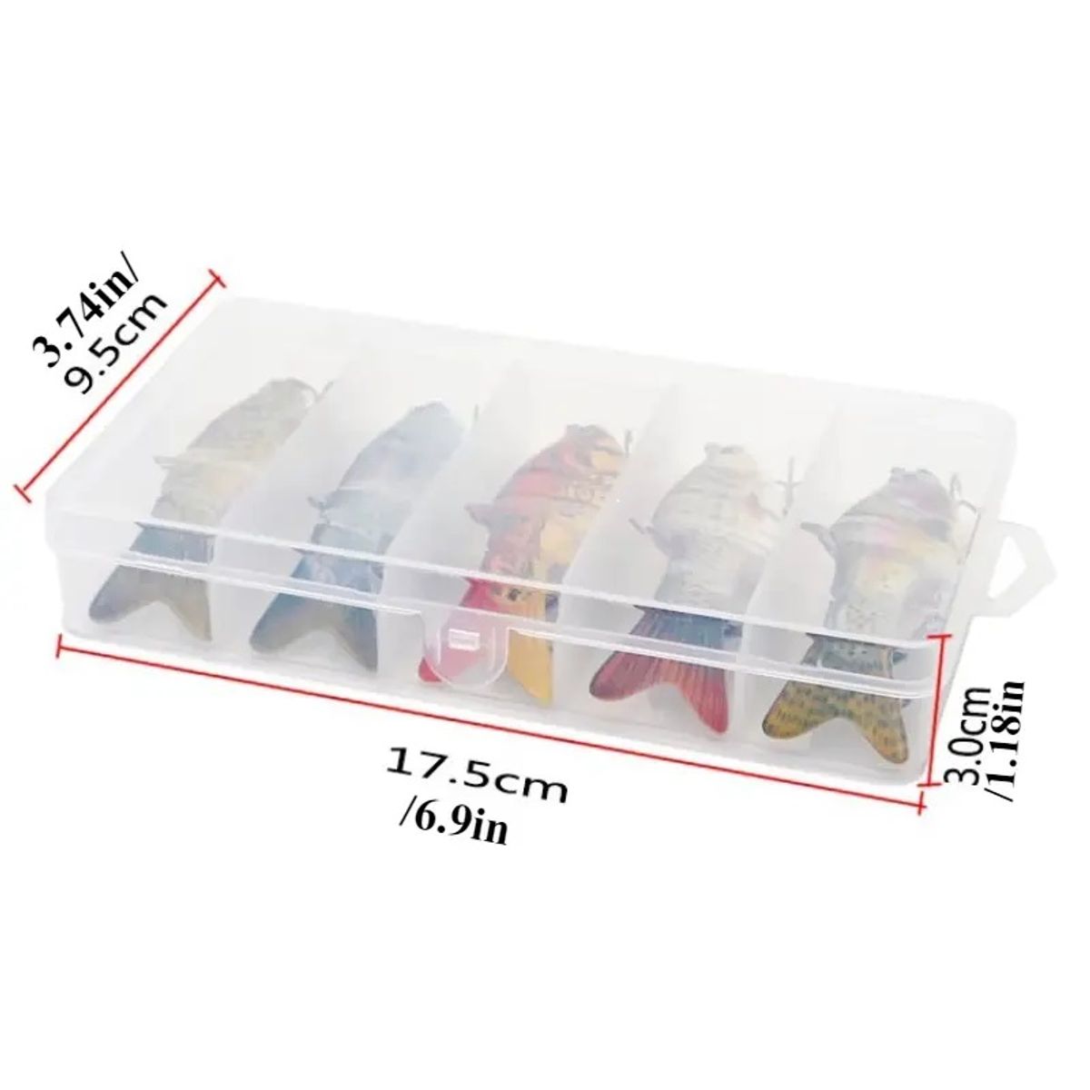 GENERICO - 5 señuelos multiseccionados, 17 g, 10 cm, mas 100 anzuelos