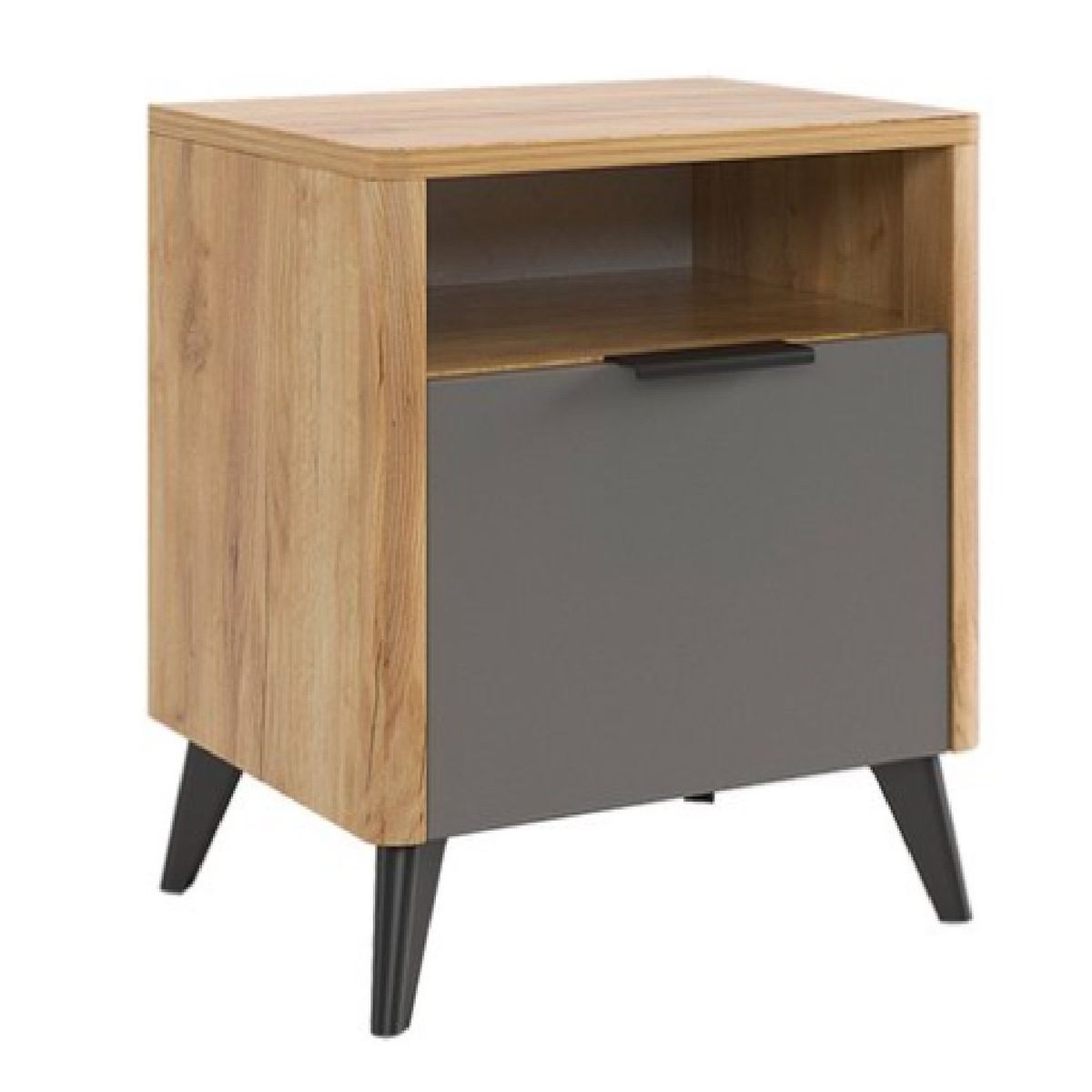 TU MESITA - Velador Mesa de Noche Moche color GrisDuna 1 cajón TU MESITA