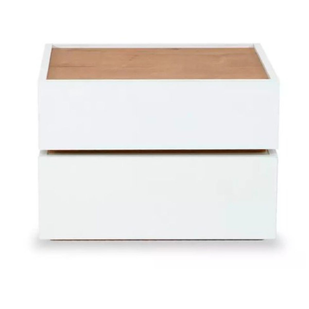 TU MESITA - Mesa de Noche Rafael Moderna color BlancoMarrón 2 cajones TU MESITA