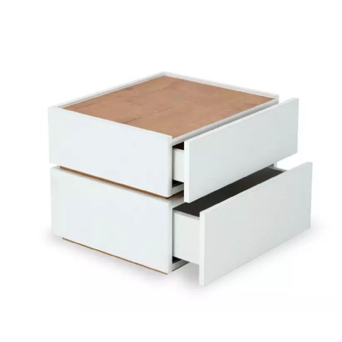 TU MESITA - Mesa de Noche Rafael Moderna color BlancoMarrón 2 cajones TU MESITA