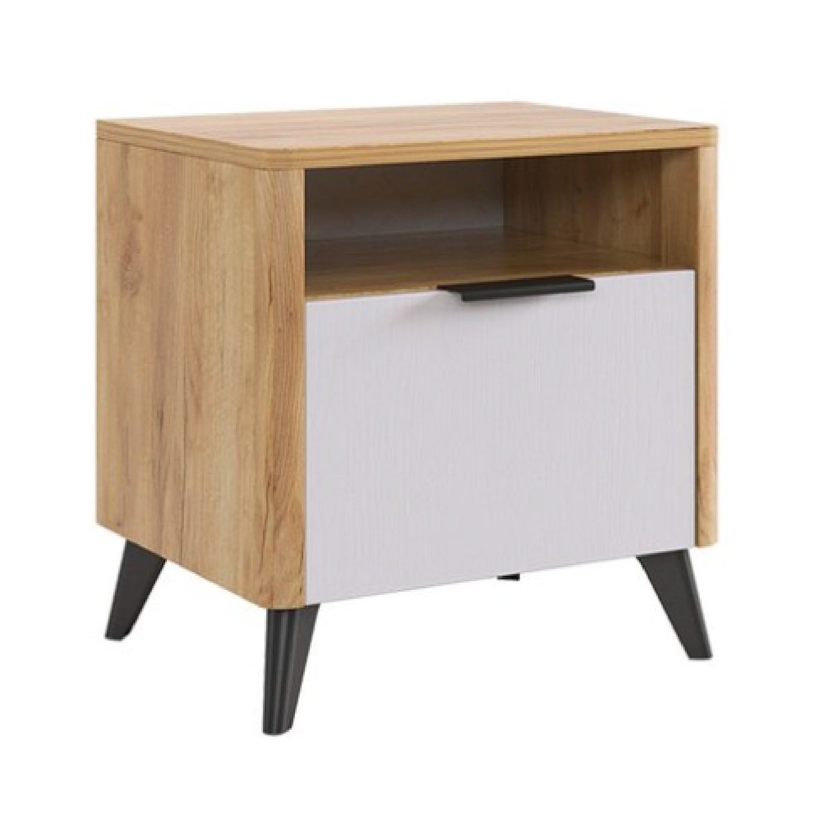 TU MESITA - Velador Mesa de Noche Moche color BlancoDuna 1 cajón TU MESITA