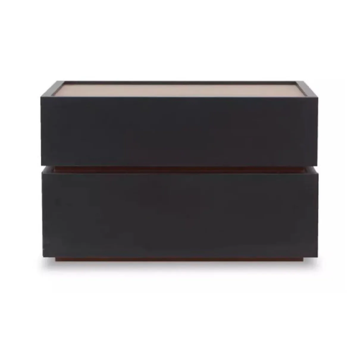 TU MESITA - Mesa de Noche Rafael Moderna color NegroMarrón 2 cajones TU MESITA