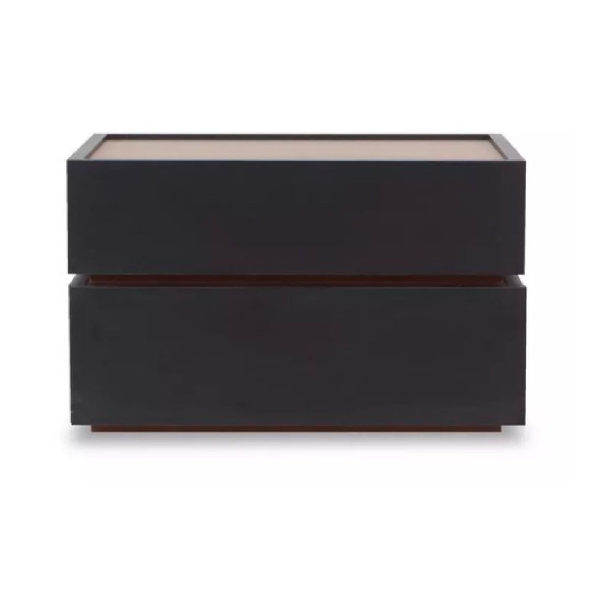 TU MESITA - Mesa de Noche Rafael Moderna color NegroMarrón 2 cajones TU MESITA