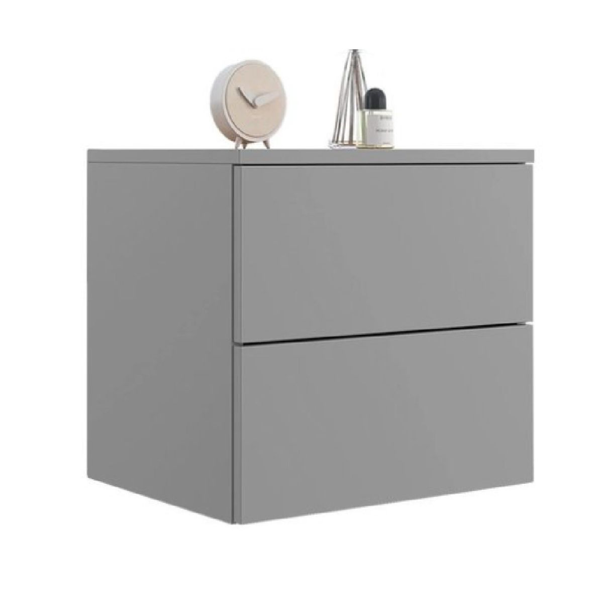 TU MESITA - Velador Flotante Margot color Gris Claro 2 cajones TU MESITA