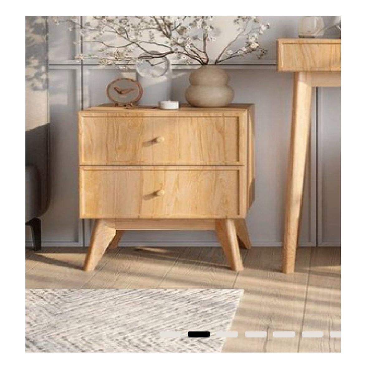 TU MESITA - Velador Mesa de Noche Clásica Olivia color Duna 2 cajones TU MESITA