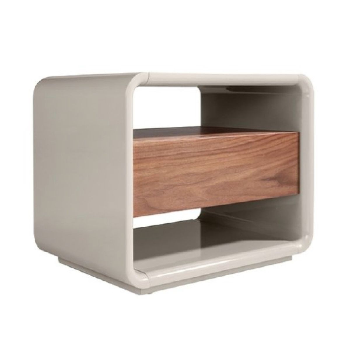 TU MESITA - Velador Moderno Patricia color BlancoMarrón 1 cajón TU MESITA