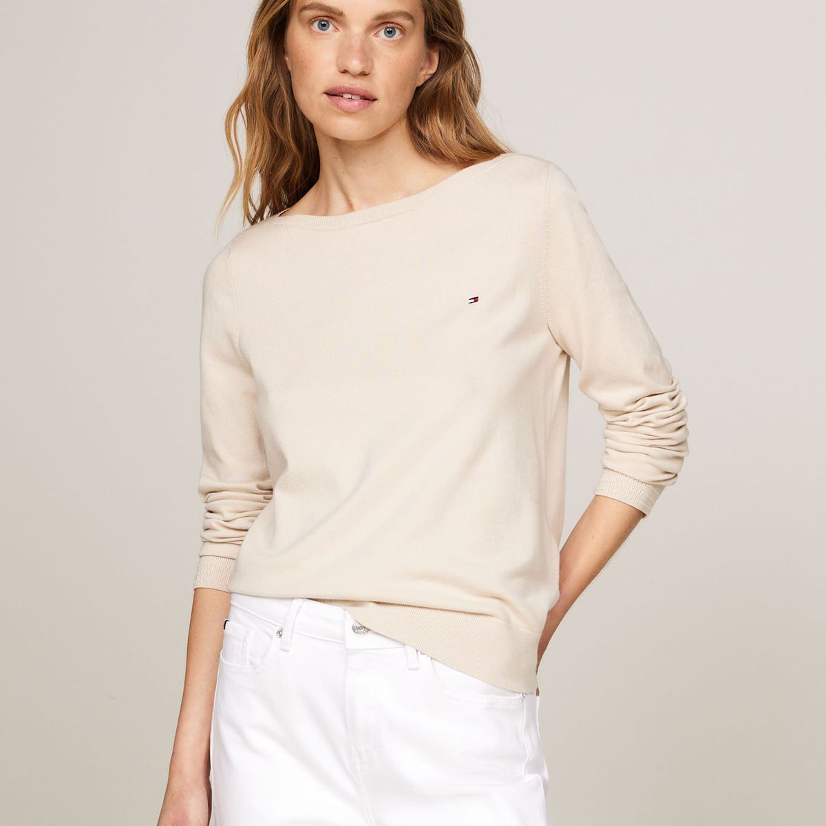 TOMMY HILFIGER - SWEATER CO JERSEY STITCH BOAT-NK SWEAT