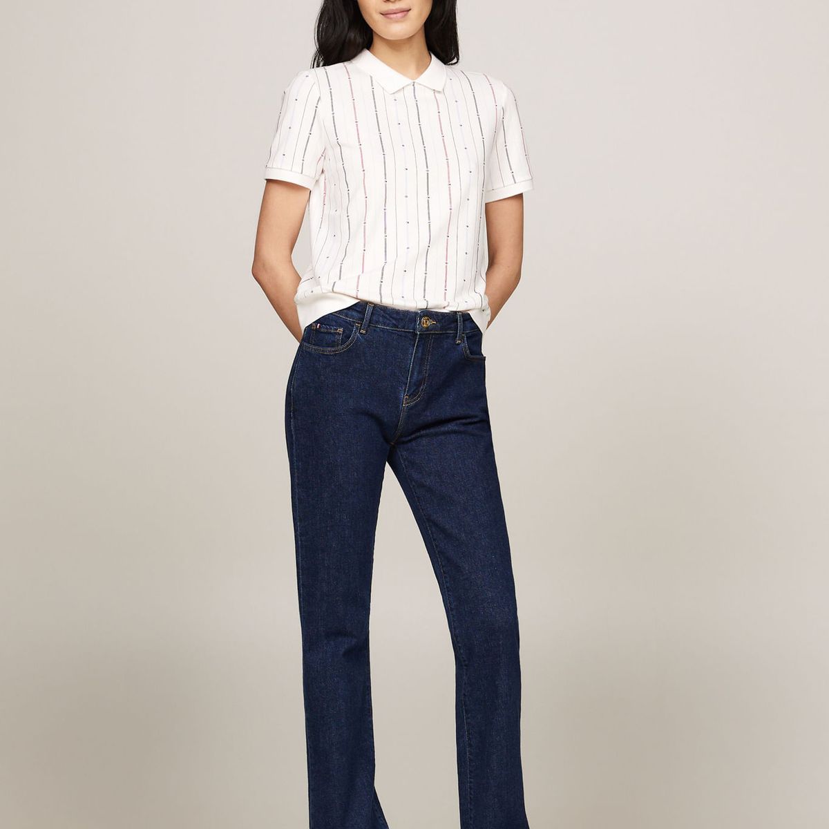 TOMMY HILFIGER - POLO REG FLAG STRIPE C-NK POLO SS TH