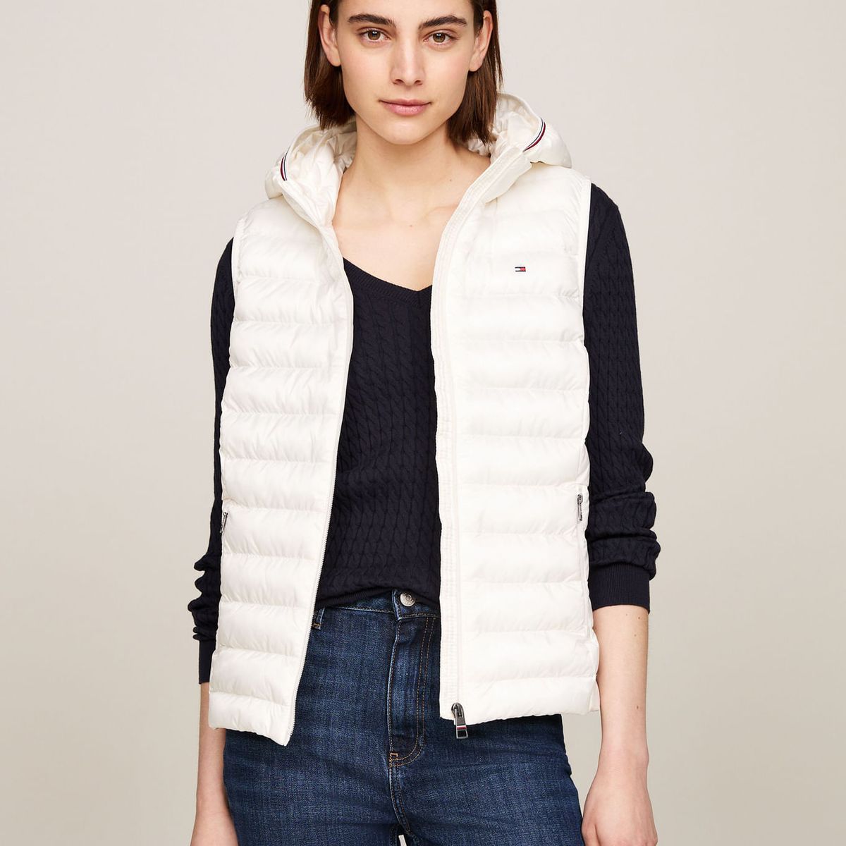 TOMMY HILFIGER - CHALECO LW PADDED GLOBAL STRIPE VEST