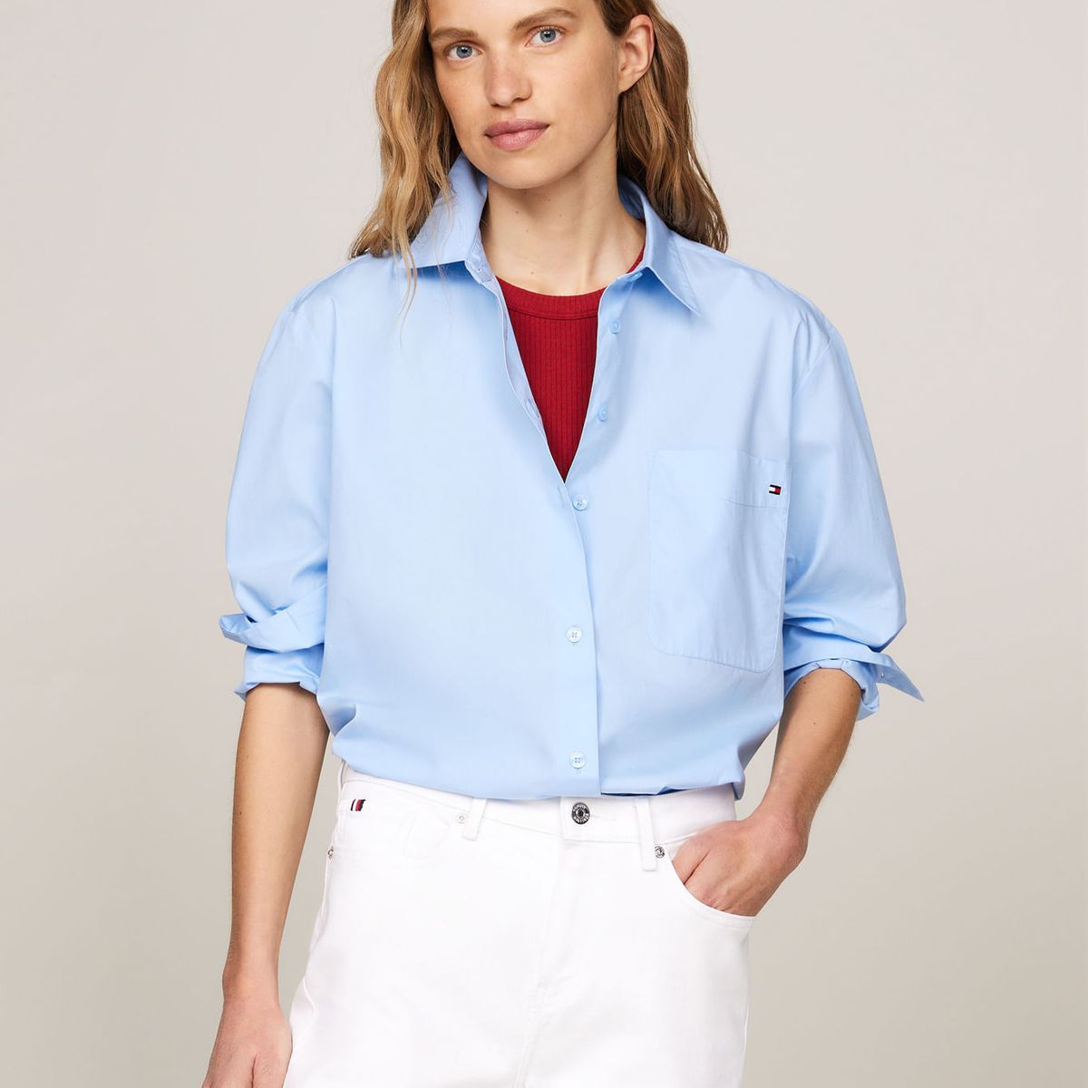 TOMMY HILFIGER - BLUSA ESS POPLIN EASY FIT SHIRT TH