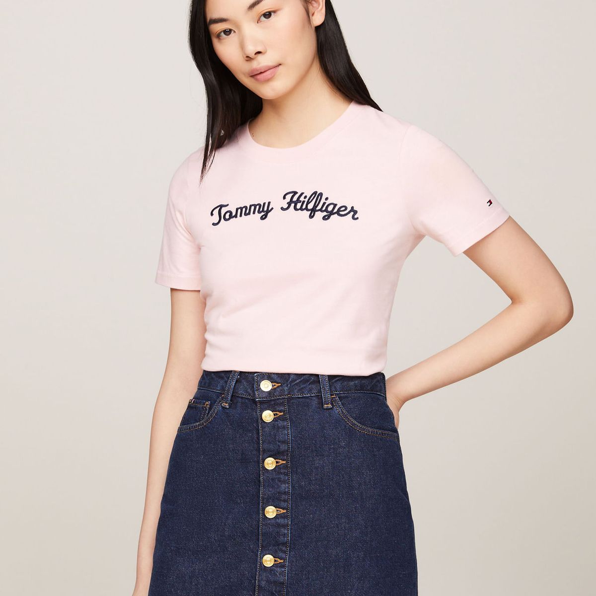TOMMY HILFIGER - CAMISETA M/C REG SCRIPT C-NK SS TH
