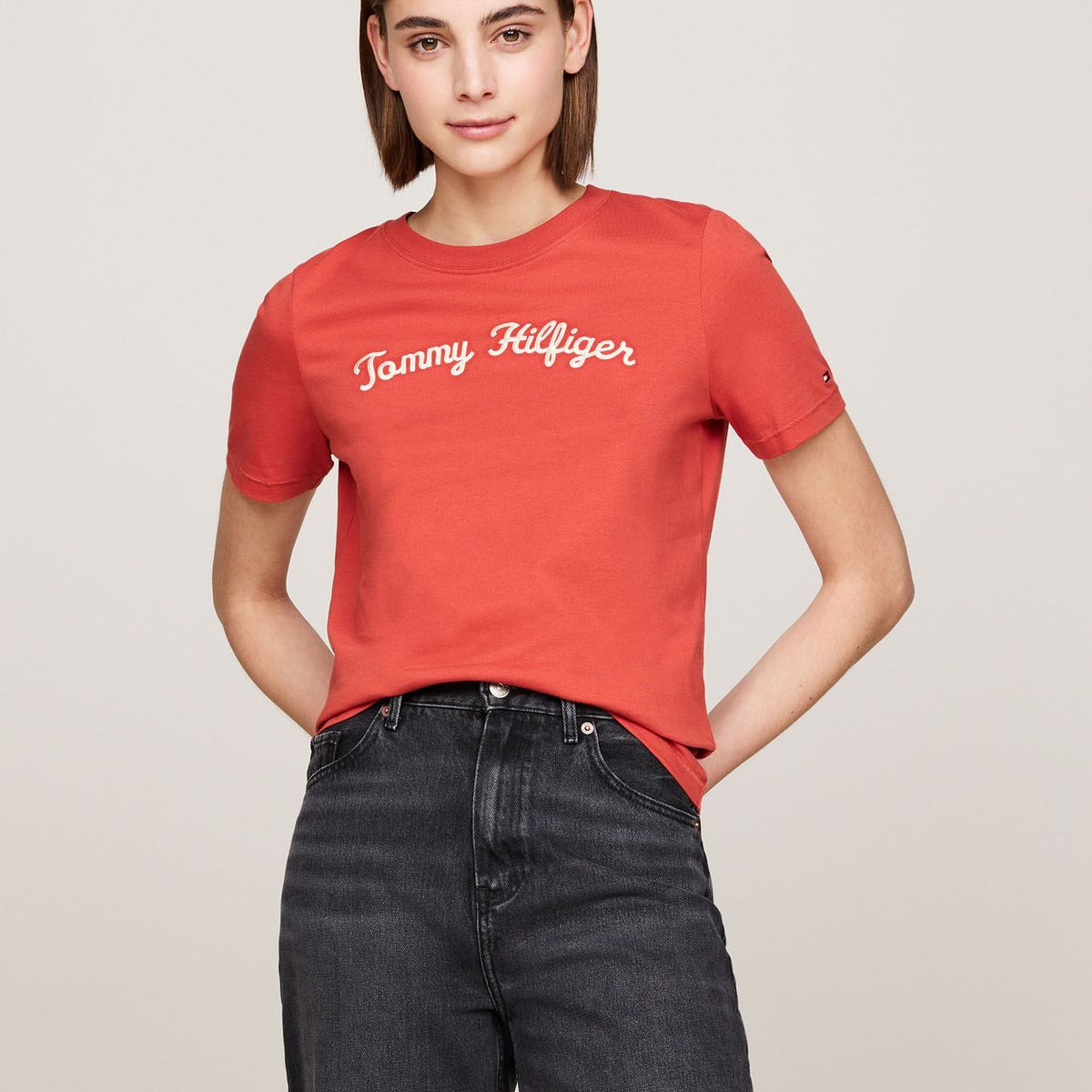 TOMMY HILFIGER - CAMISETA M/C REG SCRIPT C-NK SS TH