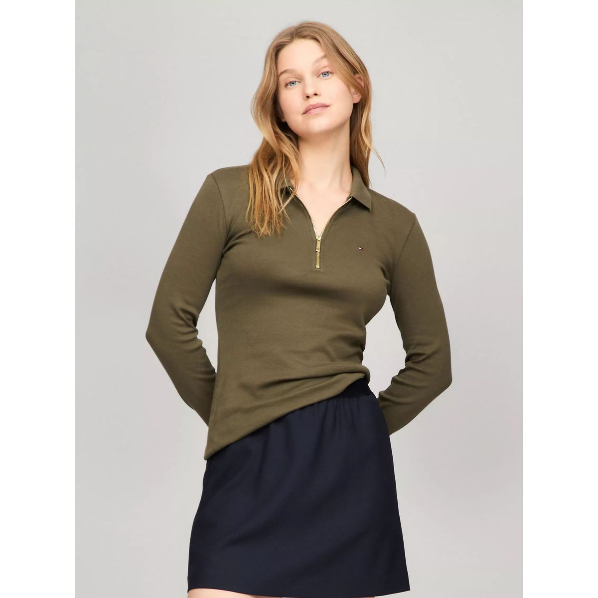 TOMMY HILFIGER - POLO W L/S MANGO ZIP POLO