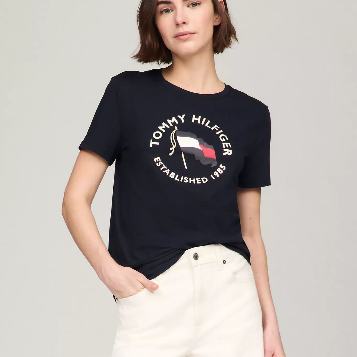 TOMMY HILFIGER - CAMISETA W DOUBLE FLAG TEE TH