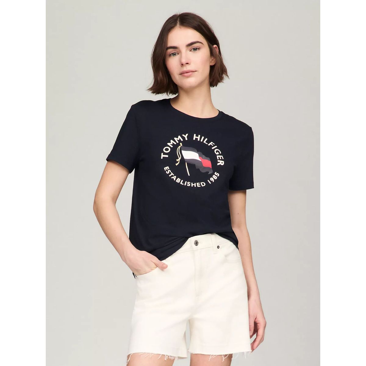 TOMMY HILFIGER - CAMISETA W DOUBLE FLAG TEE TH