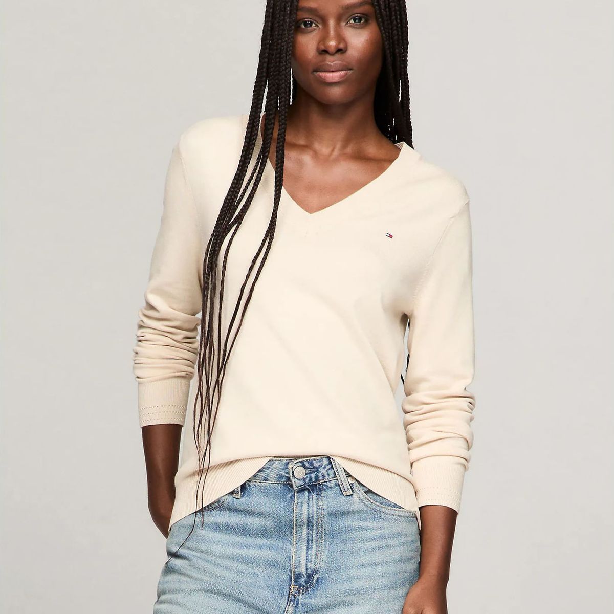 TOMMY HILFIGER - SWEATER V-NK SOLID