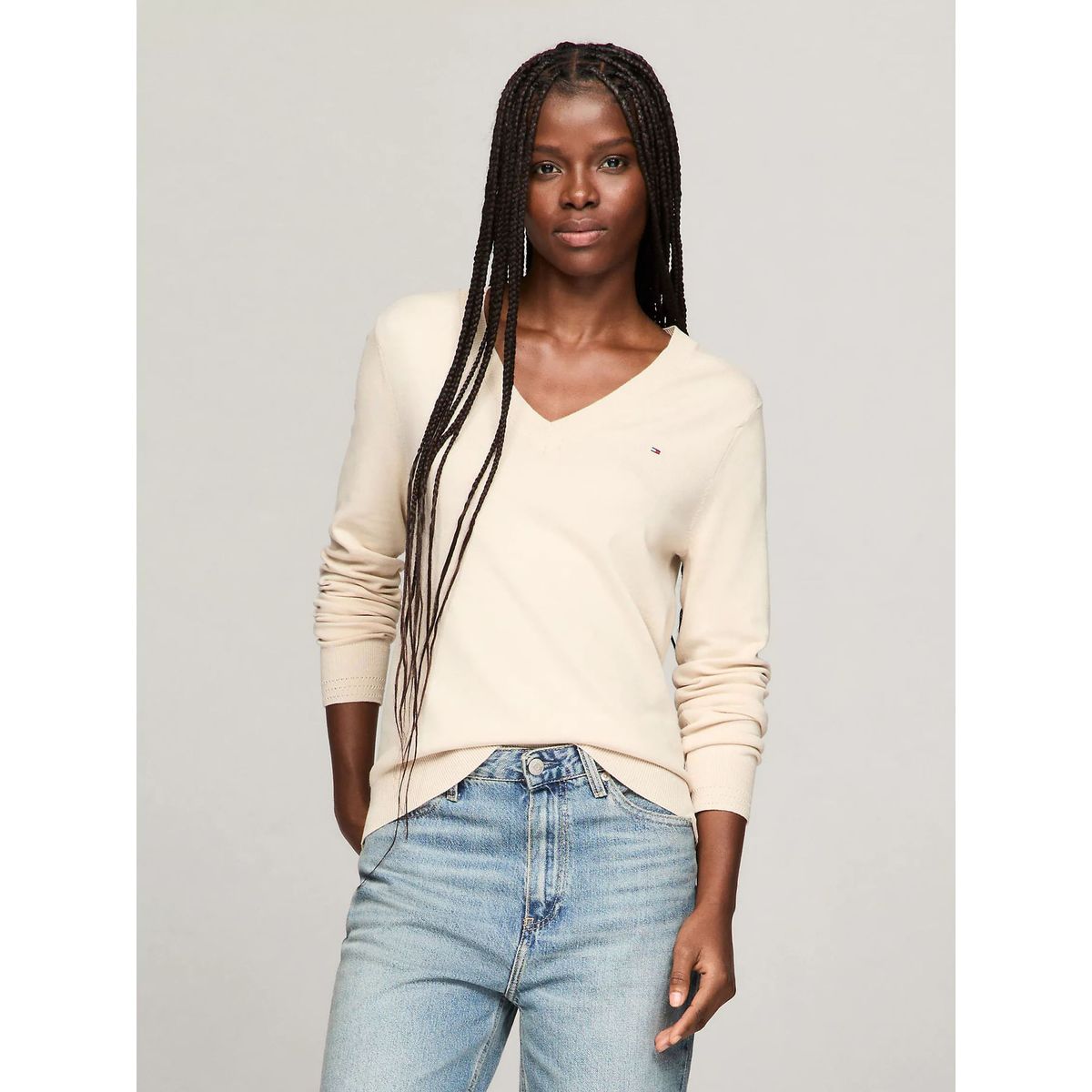 TOMMY HILFIGER - SWEATER V-NK SOLID