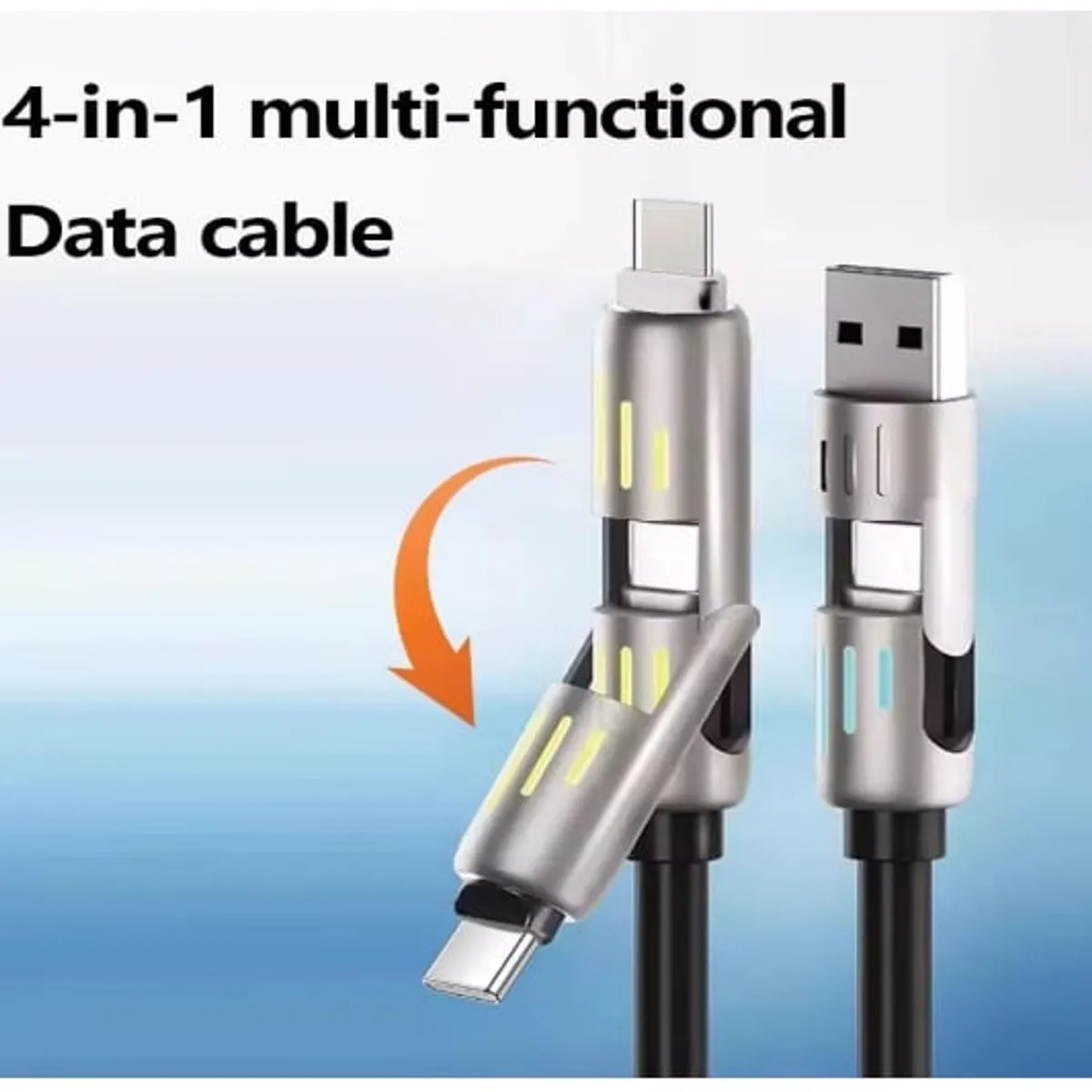 SMART - CABLE 4 EN 1 GROSOR EXTRA REFORZADO 240W CARGA RAPIDA 1 METRO PREMIUM