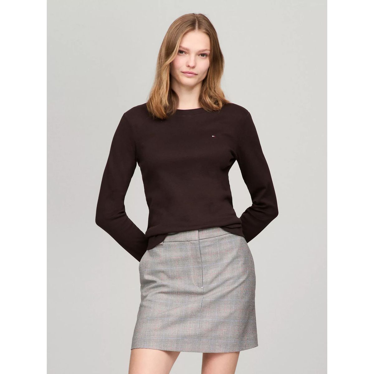 TOMMY HILFIGER - CAMISETA W SLIM NEW C- NK LS FAVE TEE