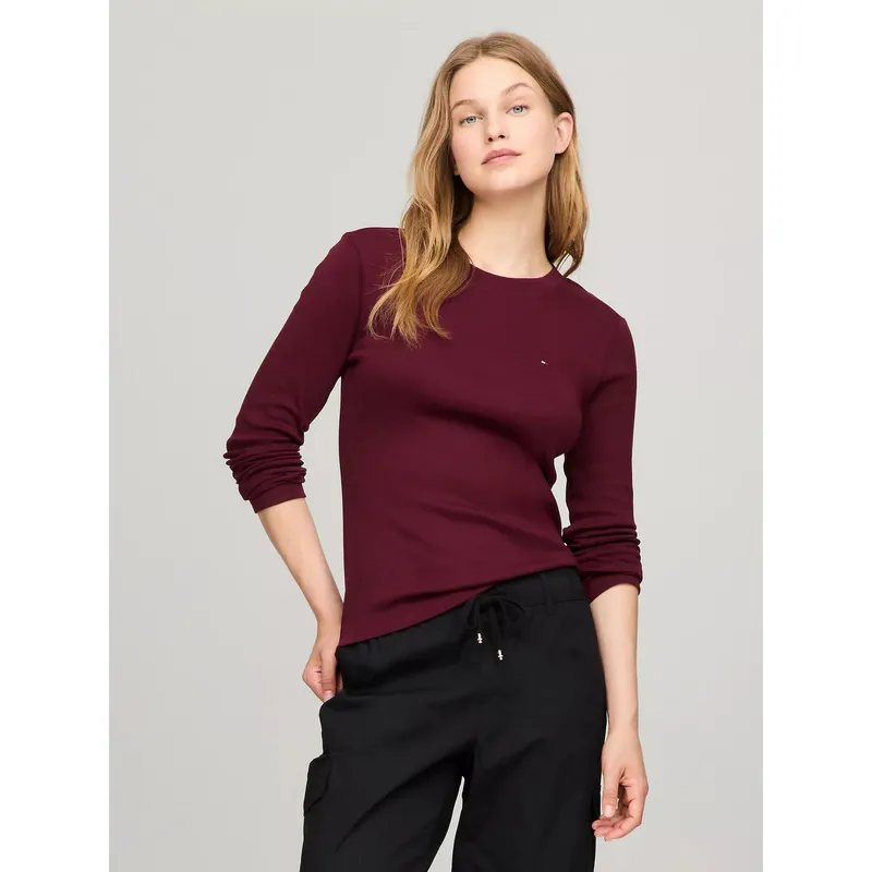 TOMMY HILFIGER - CAMISETA W SLIM NEW C- NK LS FAVE TEE