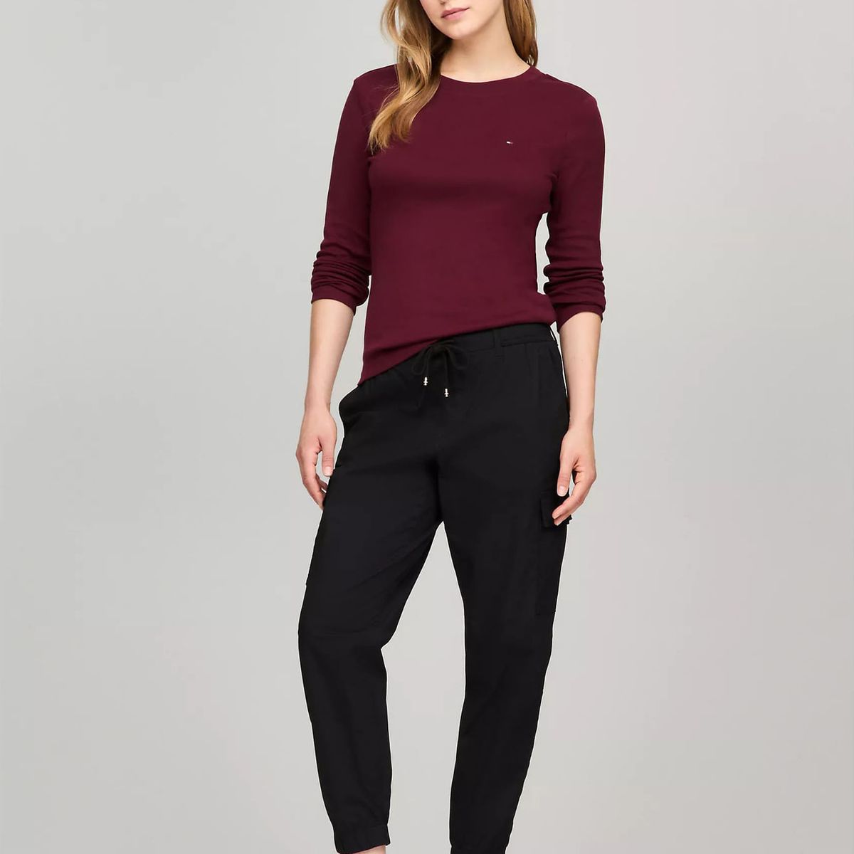 TOMMY HILFIGER - CAMISETA W SLIM NEW C- NK LS FAVE TEE