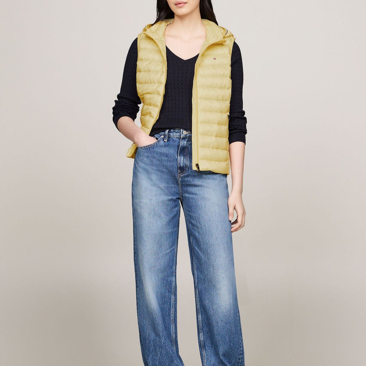 TOMMY HILFIGER - CHALECO LW PADDED GLOBAL STRIPE VEST