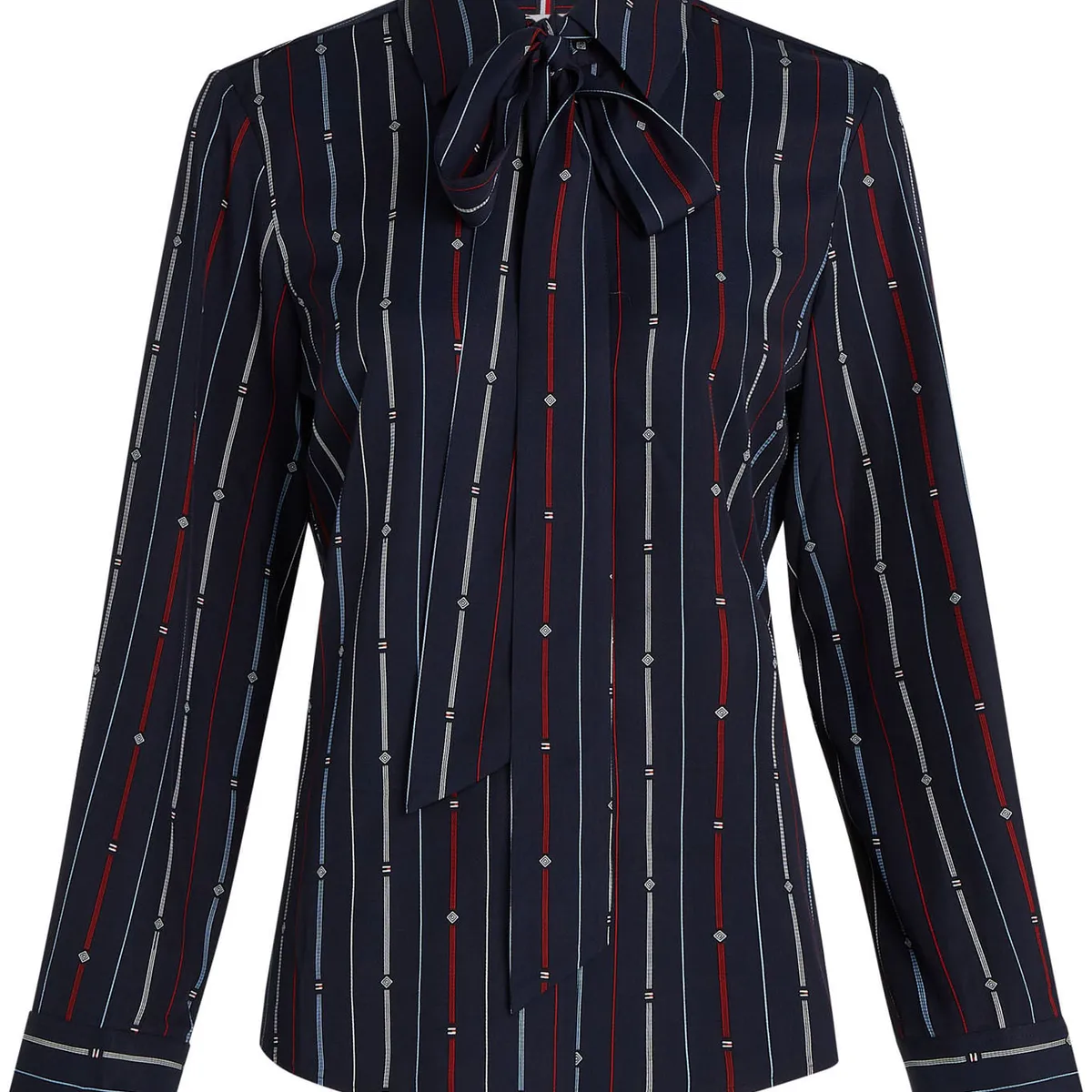 TOMMY HILFIGER - BLUSA FOULARD STP TIE NECK REG SHIRT TH