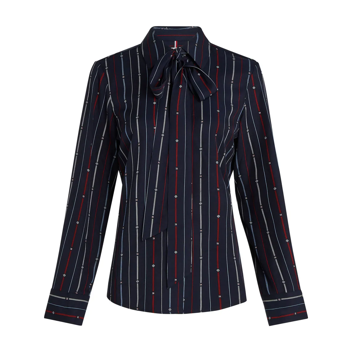 TOMMY HILFIGER - BLUSA FOULARD STP TIE NECK REG SHIRT TH