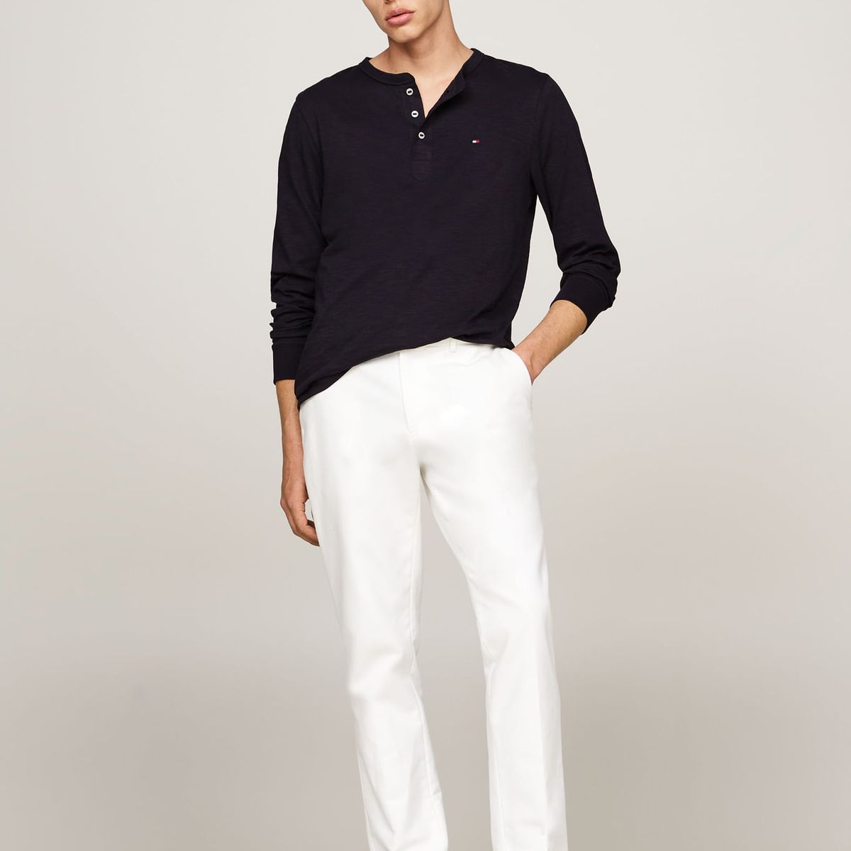 TOMMY HILFIGER - CAMISETA M/L SLUB HENLEY LS TEE TH