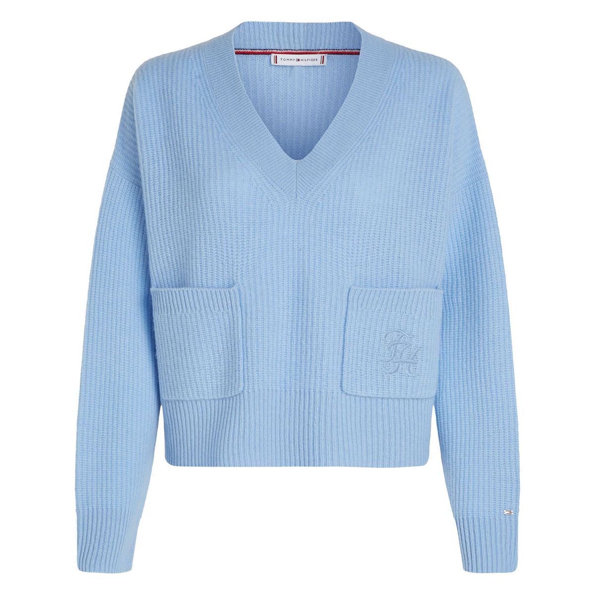 TOMMY HILFIGER - SWEATER TH SCRIPT SOFT WOOL V-NK SWT