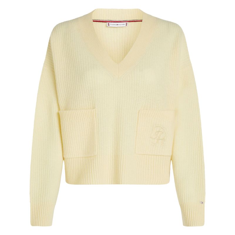 TOMMY HILFIGER - SWEATER TH SCRIPT SOFT WOOL V-NK SWT