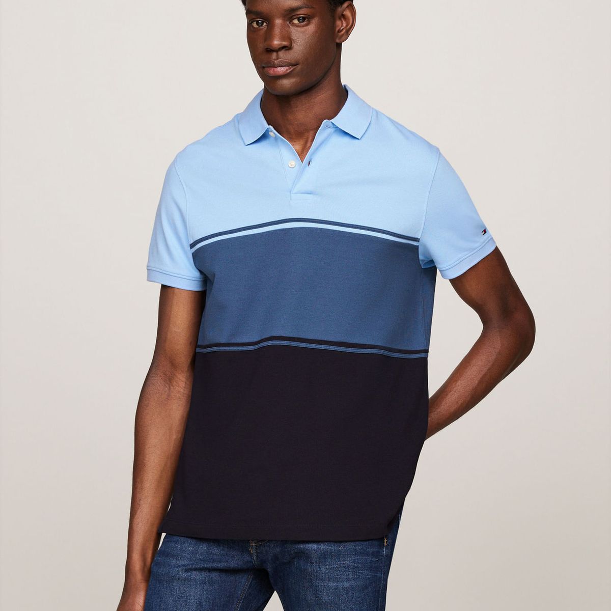 TOMMY HILFIGER - POLO M/C COLORBLOCK REG POLO TH