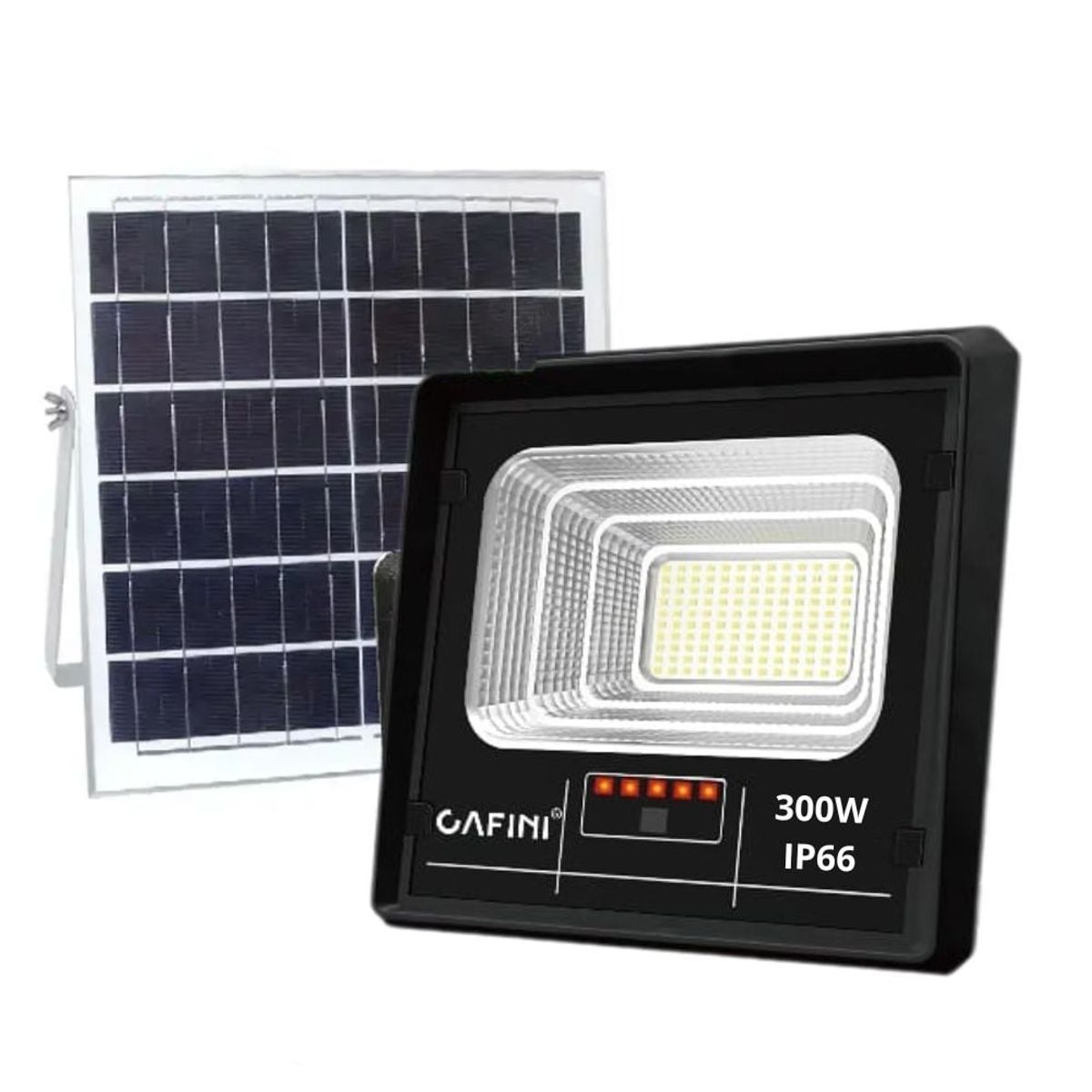 CAFINI - Lampara Reflector Led Recargable con Panel Solar CAFINI Luz De 300W