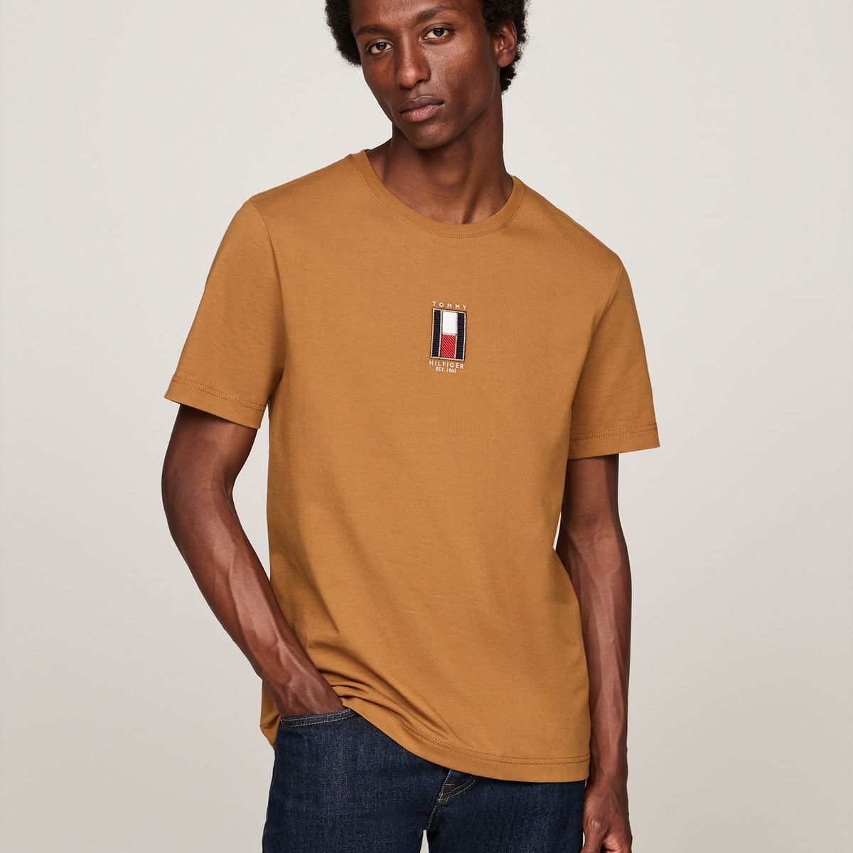 TOMMY HILFIGER - CAMISETA M/C VERTICAL FLAG TEE TH