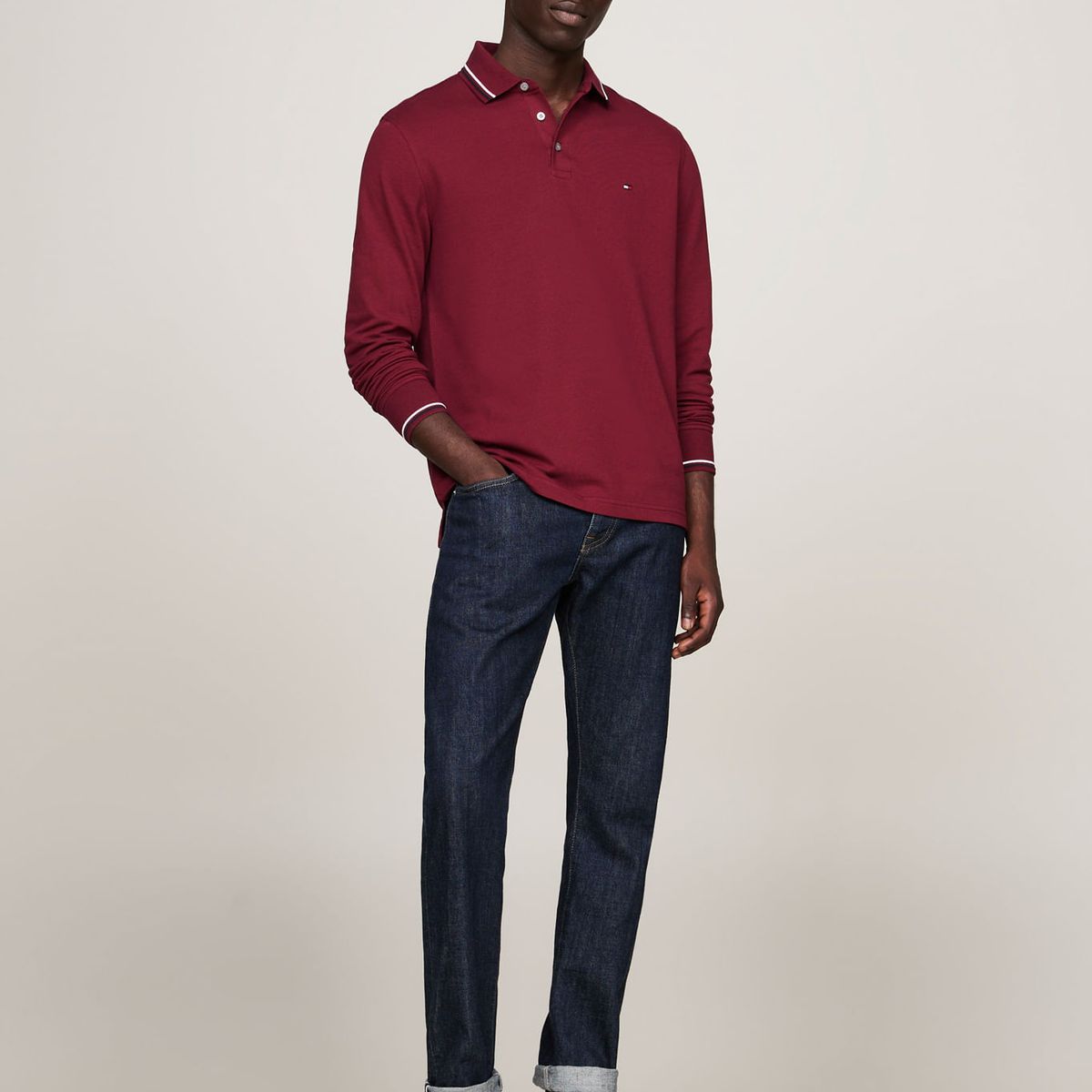 TOMMY HILFIGER - POLO M/L L/S TIPPED SLIM FIT POLO TH