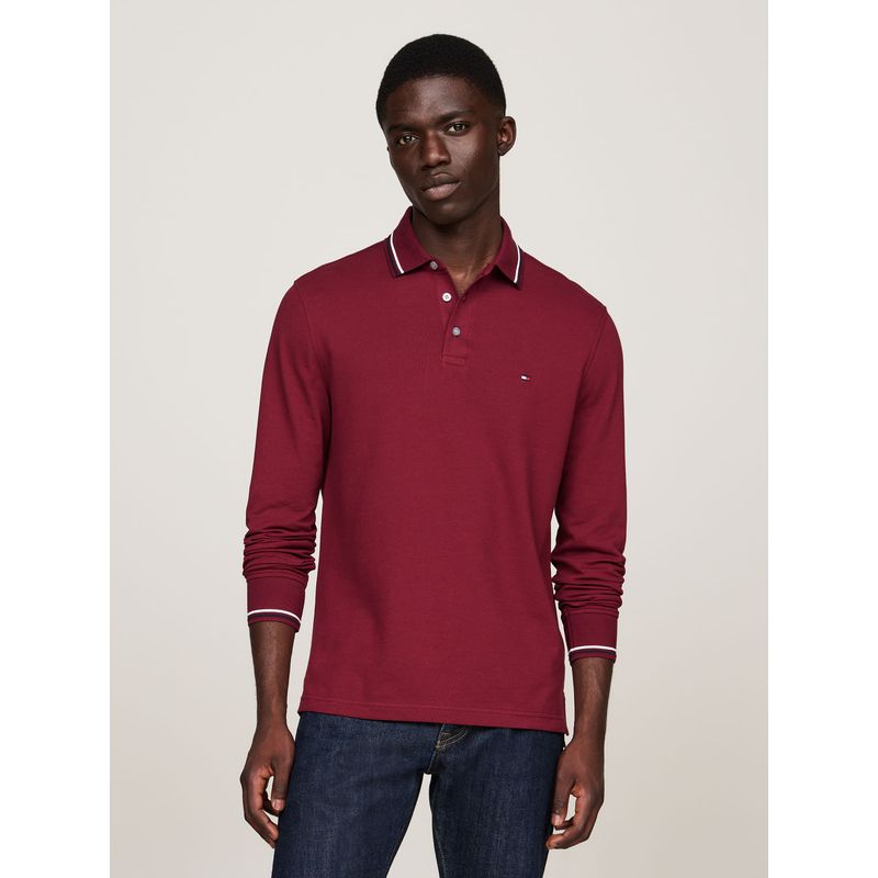 Slim Fit Polo Manga Larga Tommy Hilfiger POLO M/L L/S TIPPED