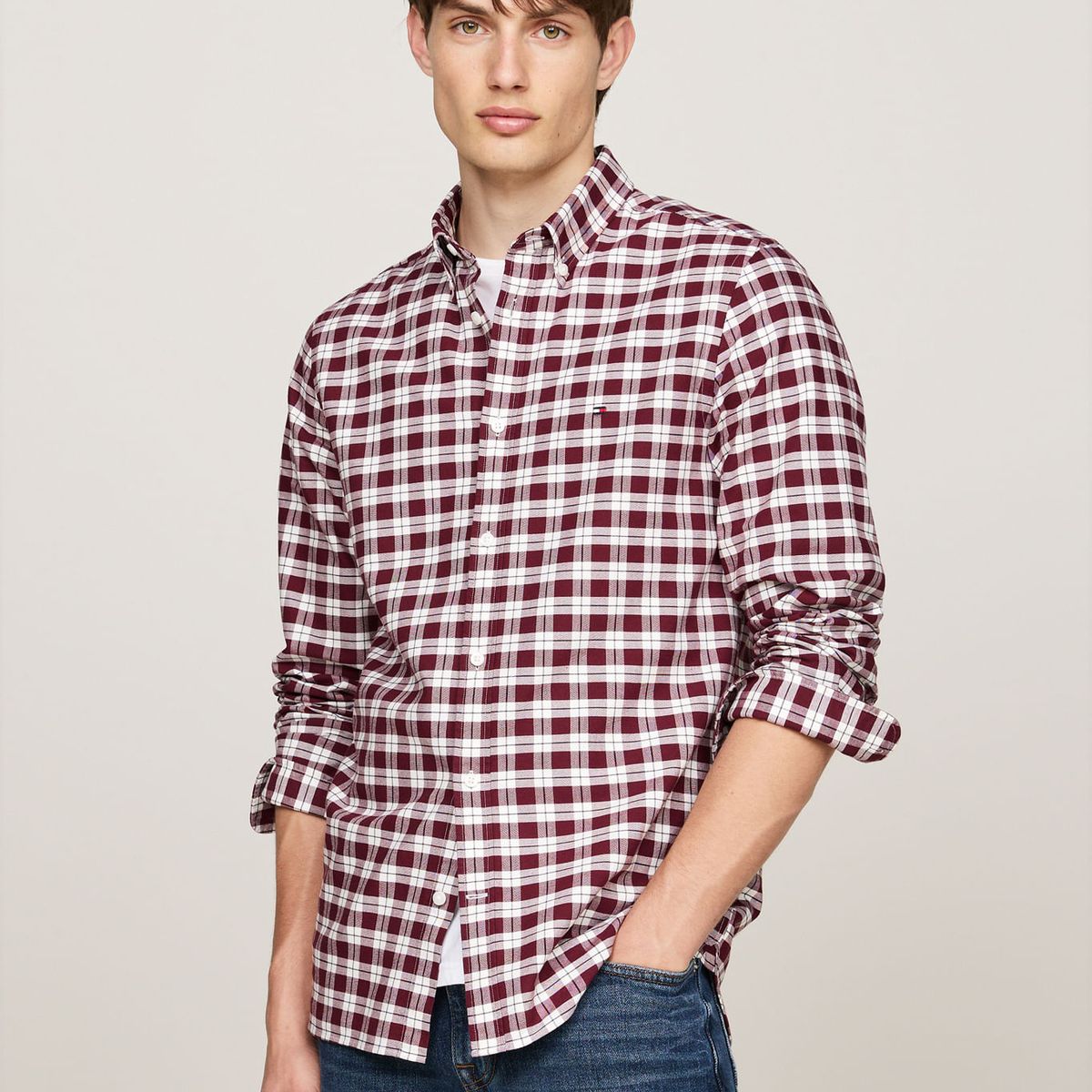TOMMY HILFIGER - CAMISA SMALL CHK HERITAGE OXFRD SF SH TH