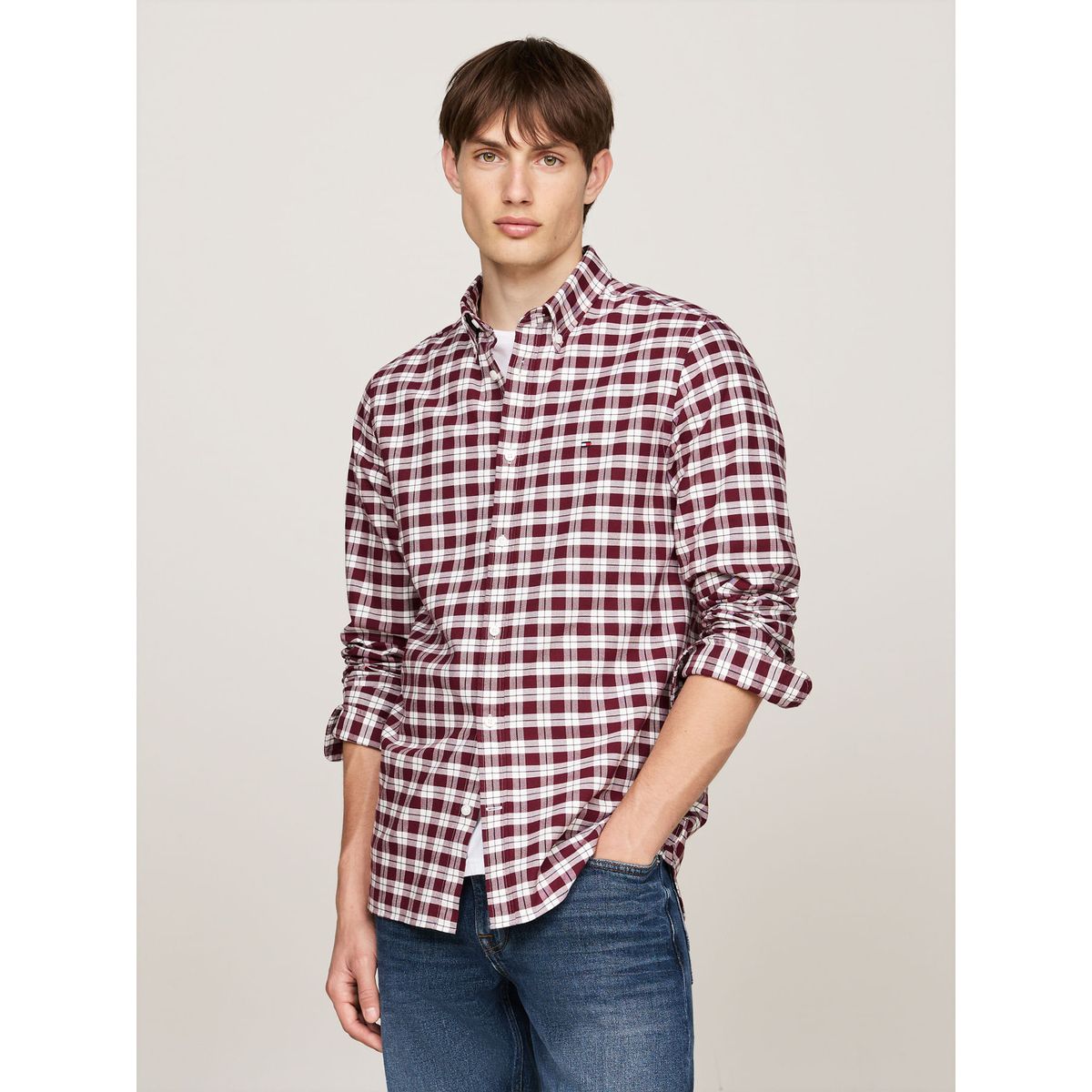 TOMMY HILFIGER - CAMISA SMALL CHK HERITAGE OXFRD SF SH TH