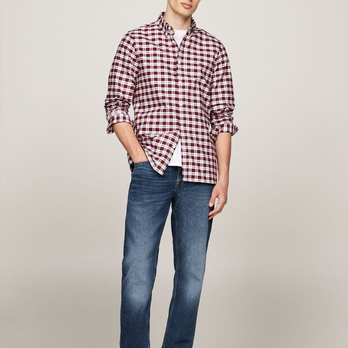 TOMMY HILFIGER - CAMISA SMALL CHK HERITAGE OXFRD SF SH TH