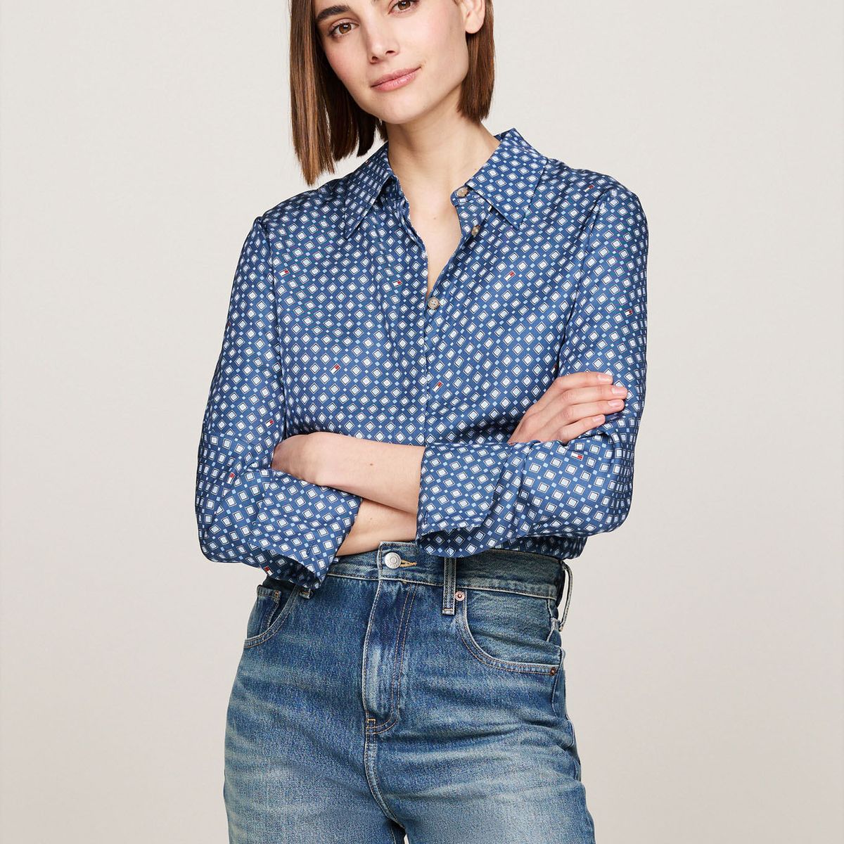 TOMMY HILFIGER - BLUSA FOULARD REGULAR SHIRT TH