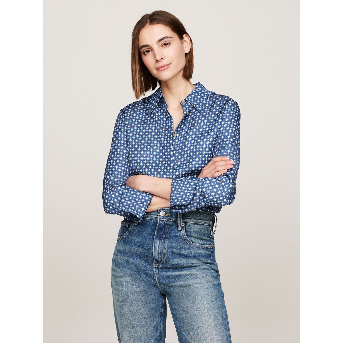 TOMMY HILFIGER - BLUSA FOULARD REGULAR SHIRT TH