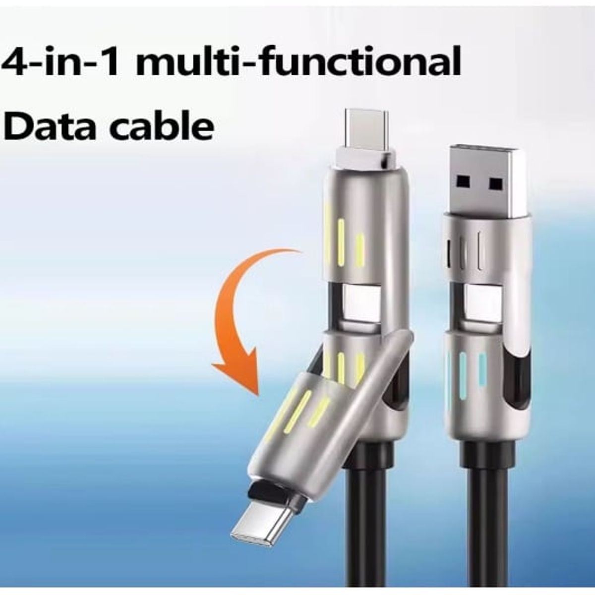 SMART - CABLE 4 EN 1 CARGA RAPIDA 240W RECUBRIMIENTO MEGA REFORZADO  2 METROS