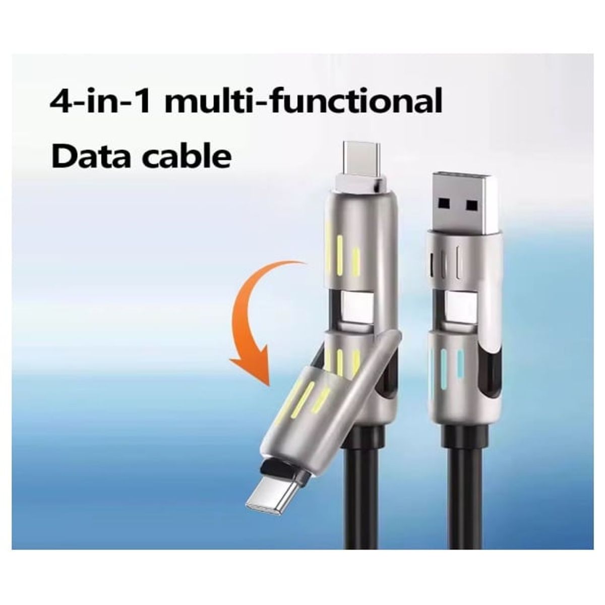 SMART - CABLE 4 EN 1 CARGA RAPIDA 240W RECUBRIMIENTO MEGA REFORZADO  2 METROS