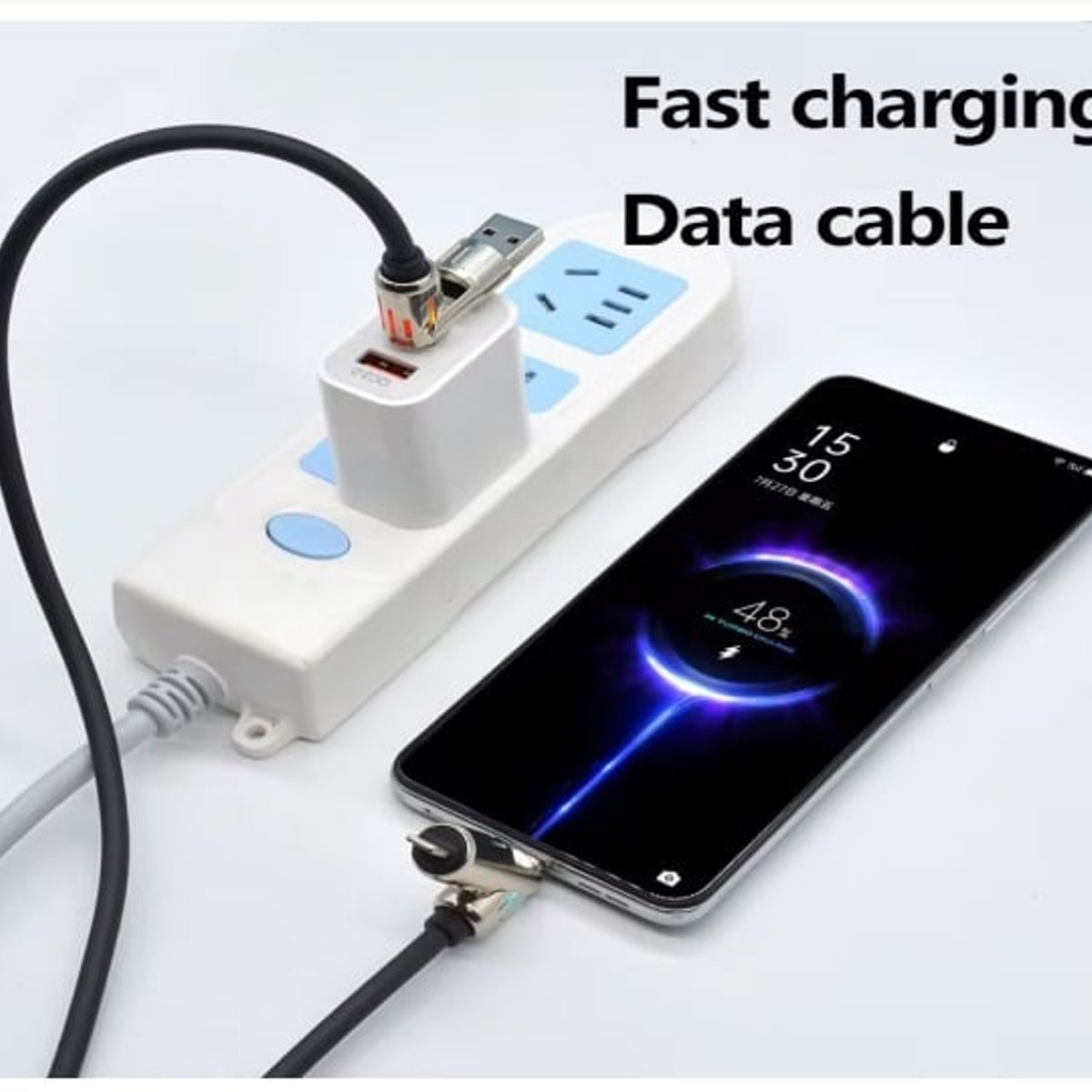 SMART - CABLE 4 EN 1 CARGA RAPIDA 240W RECUBRIMIENTO MEGA REFORZADO  2 METROS