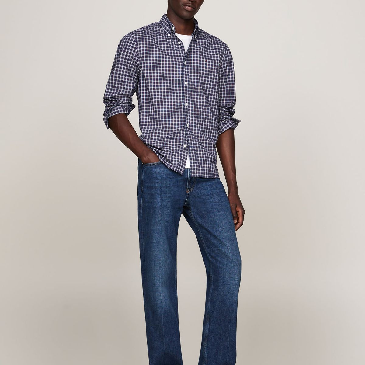 TOMMY HILFIGER - CAMISA FLEX POPLIN MINI TARTAN RF SHI TH