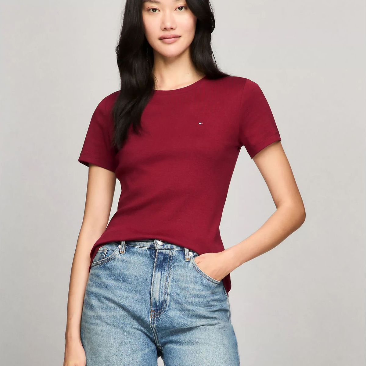 TOMMY HILFIGER - CAMISETA W S/S CREW NEW FAVE CORE